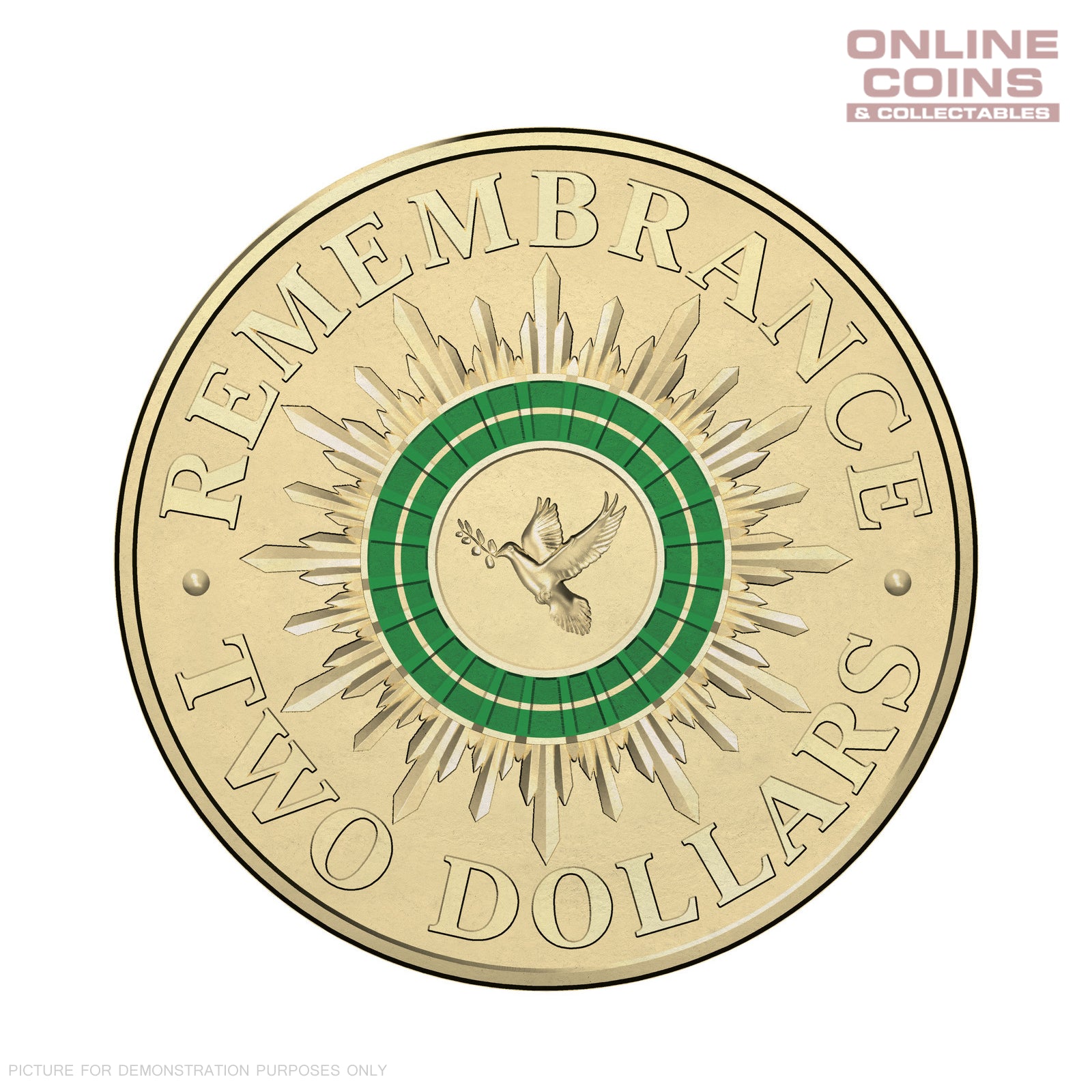 2014 Remembrance Day $2.00 Coloured Circulating Loose Coin